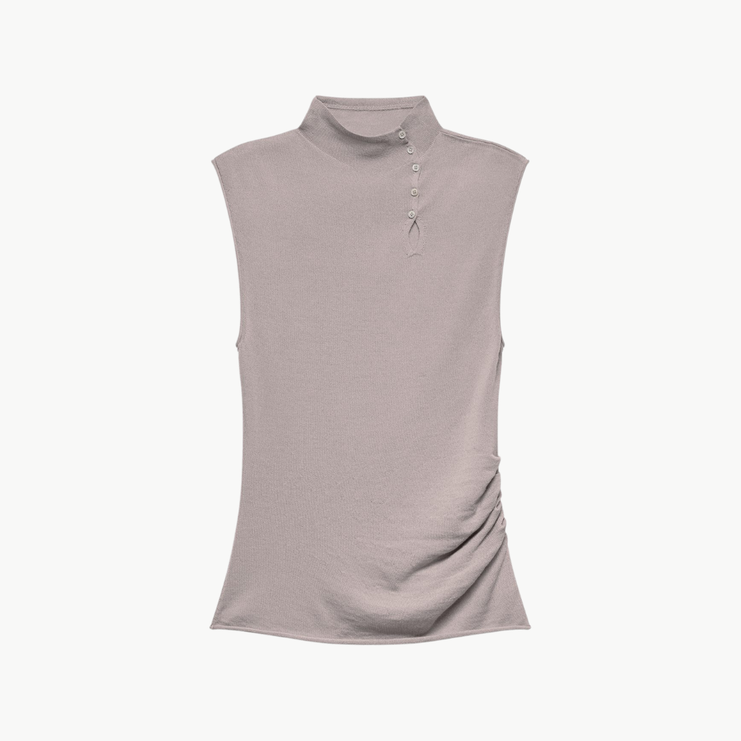 Button Turtleneck Tank