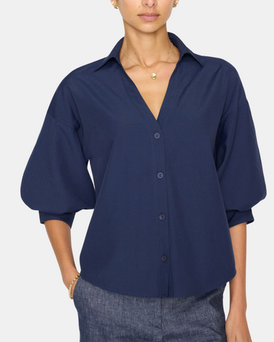KATE SHIRT IN NAVY - Romi Boutique
