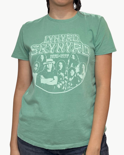 LYNYRD SKYNYRD GROUP PHOTO TEE IN SAGE - Romi Boutique