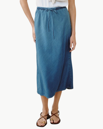 BIAS SKIRT W/ TIE IN MOONLIT WASH