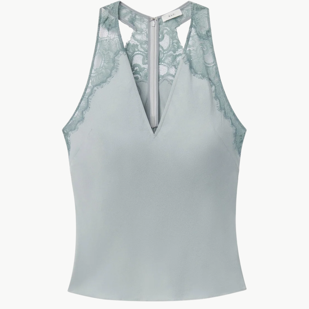 A.L.C Wes Satin and Lace Top at Romi Boutique