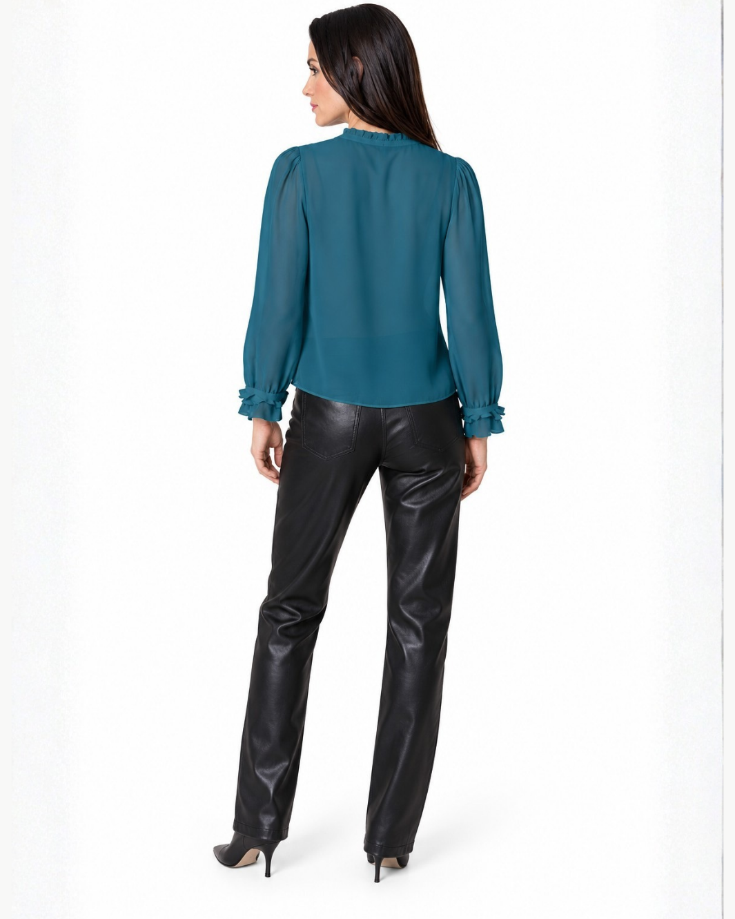 Go Silk Go Get Ready To Ruffle Long Sleeve Blouse at Romi Boutique