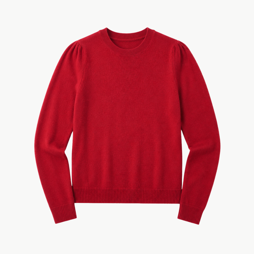 W.Cashmere MABEL PUFF-SLEEVE CREWNECK at Romi Boutique