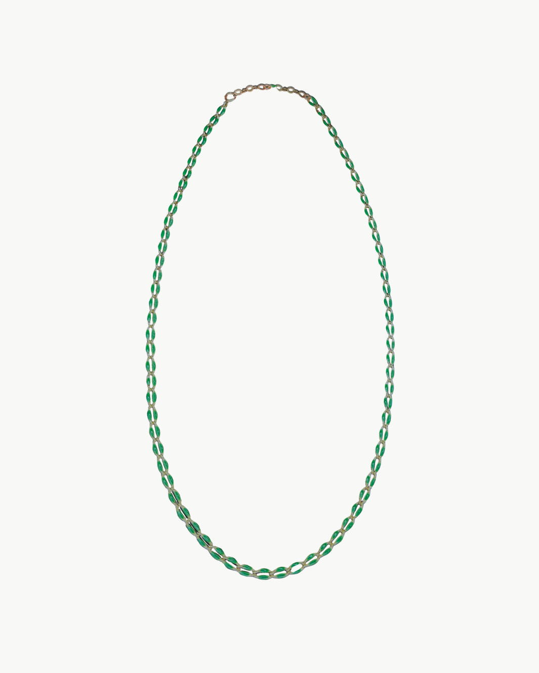 OVAL LINK NECKLACE IN FOREST GREEN - Romi Boutique