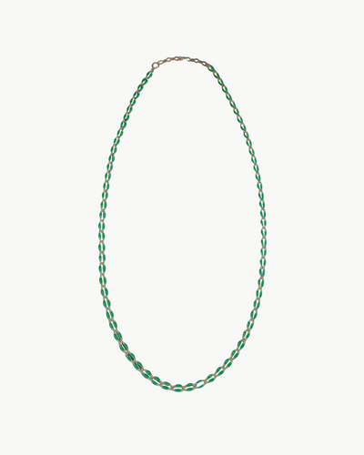 OVAL LINK NECKLACE IN FOREST GREEN - Romi Boutique