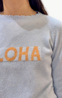 COLORI CUSTOM FRAYED CREW "ALOHA" at Romi Boutique