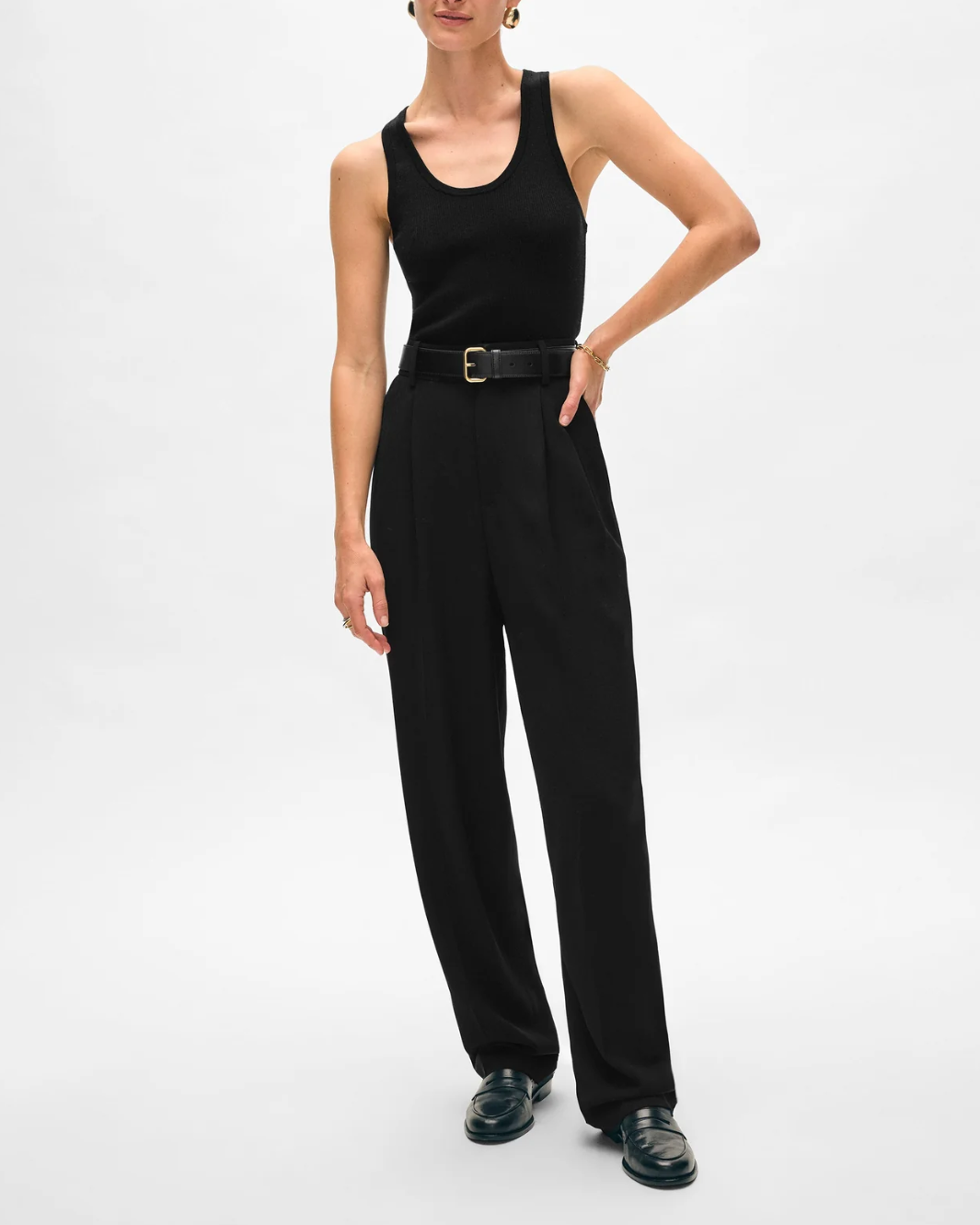White & Warren SUPERFINE MERINO RIBBED TANK TOP at Romi Boutique