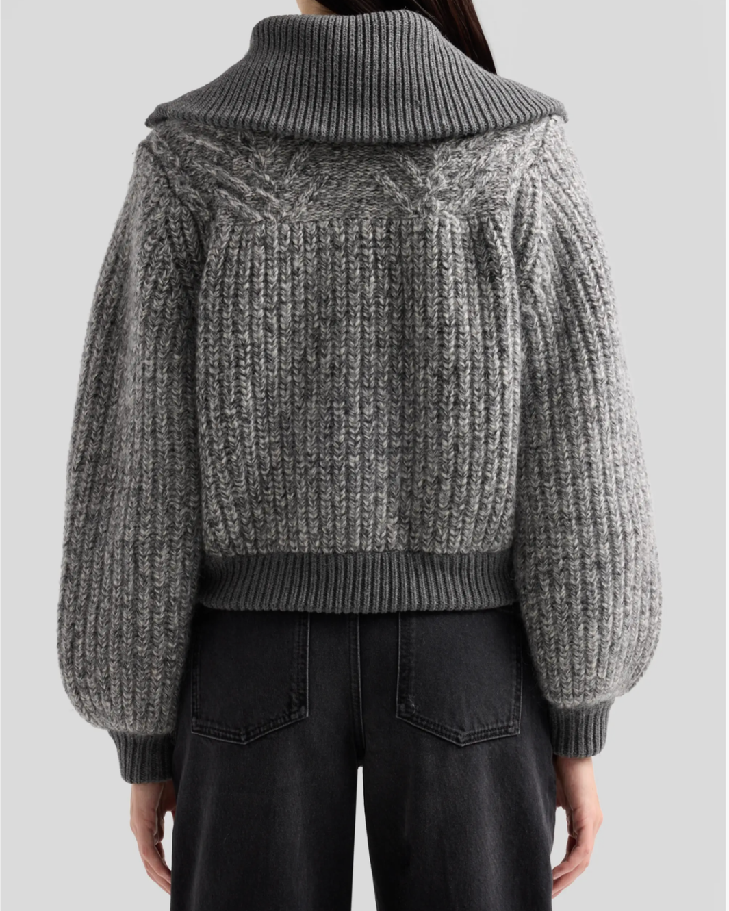 BA&SH Rabel Wool Blend Zip Up Cardigan at Romi Boutique
