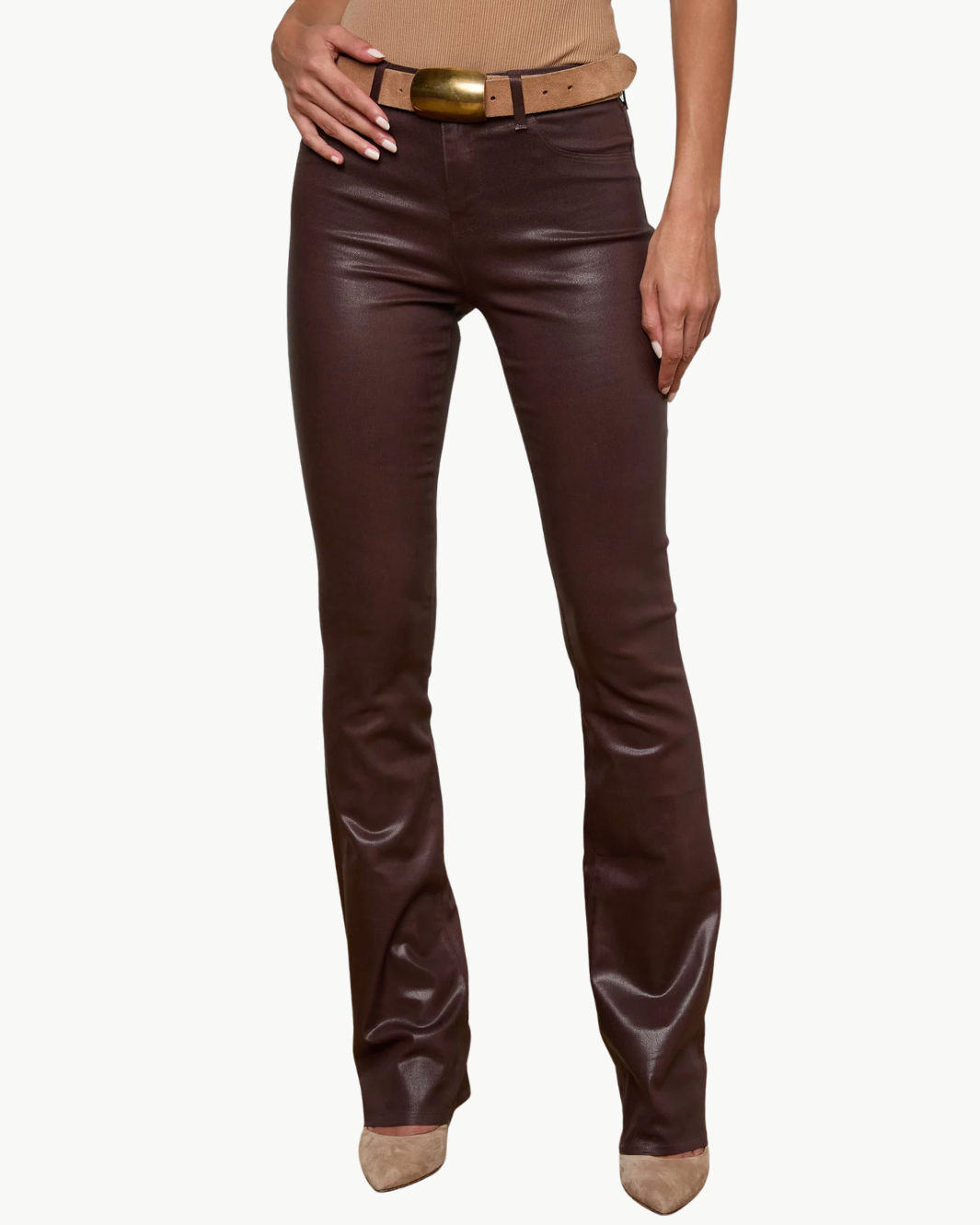 SELMA COATED BOOTCUT JEAN IN CHOCOLATE