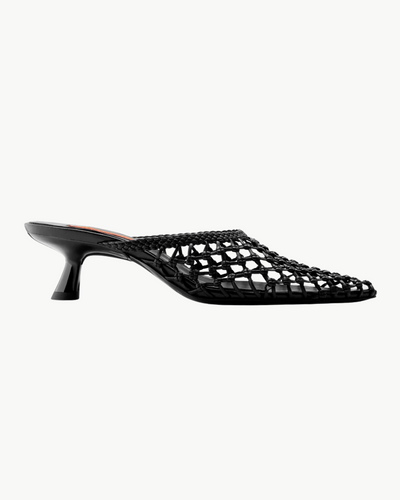 KNOTTED GALA MULE IN BLACK