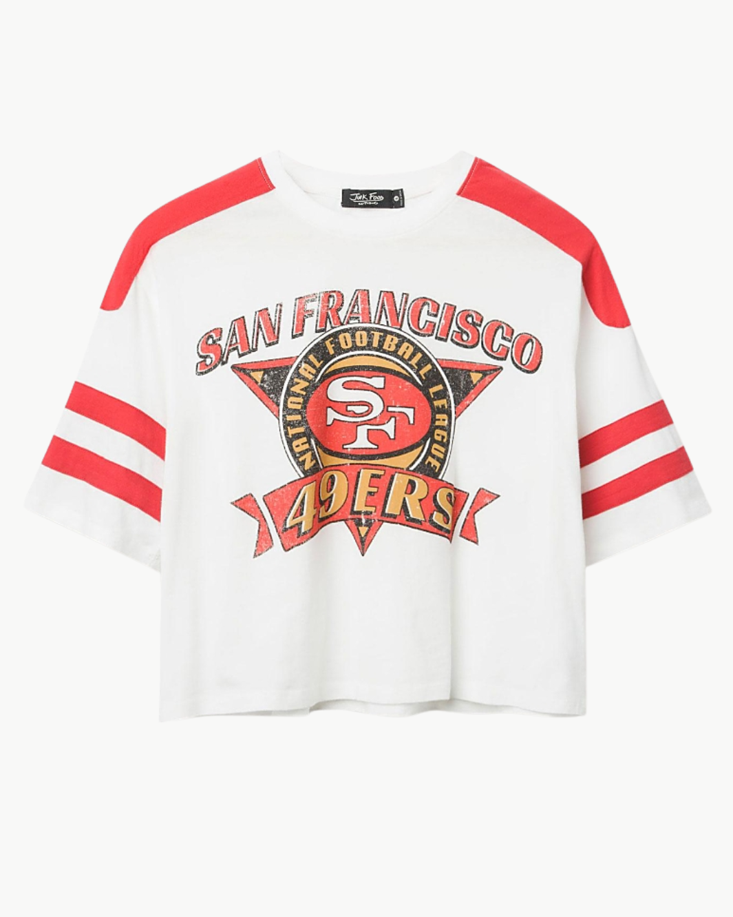 49ERS STRIPED CROP TEE