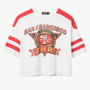 49ERS STRIPED CROP TEE