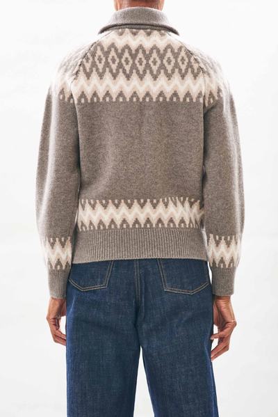 SKI ZIP UP IN MOOSE - Romi Boutique