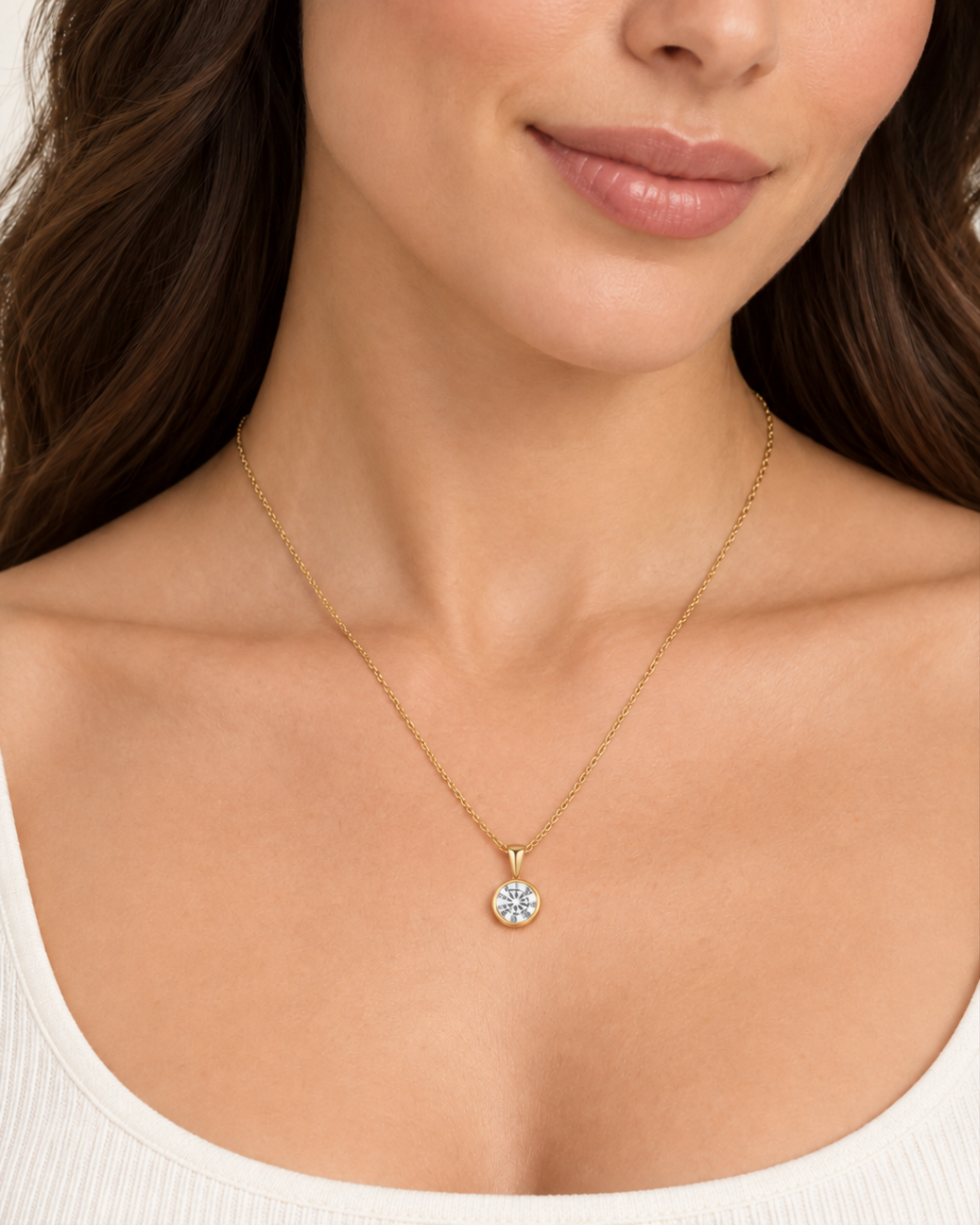 Emerson Stone Solstice Grand Bezel Diamond Necklace at Romi Boutique