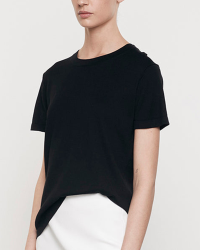 SILK KNIT PERFECT TEE IN BLACK