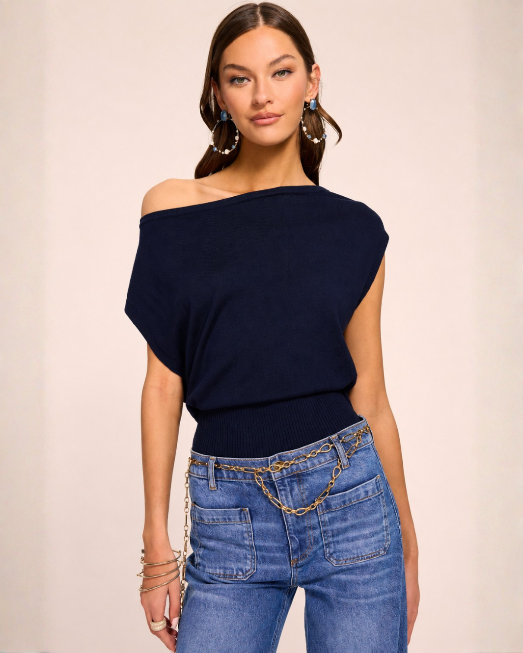 Chet Merino Off-The-Shoulder Sweater