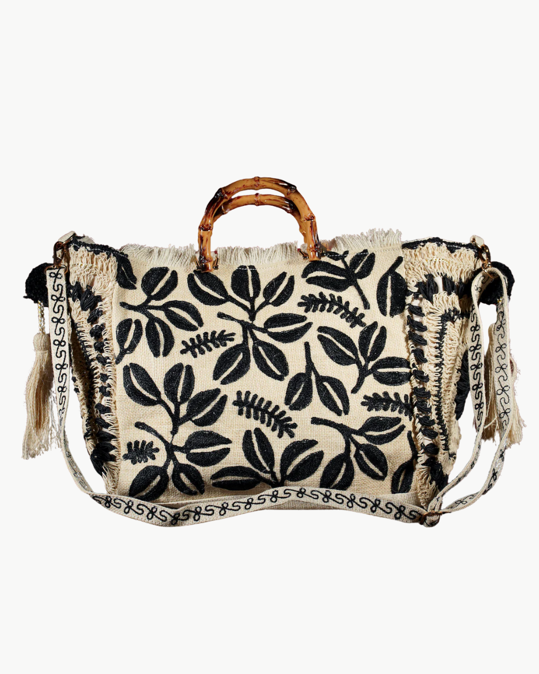 HARYALI JUTE TOTE IN BLACK