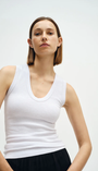 Enza Costa TEXTURED RIB SLEEVELESS U at Romi Boutique