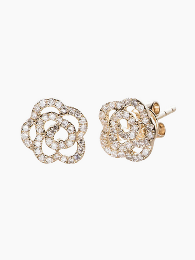 DIAMOND ROSE STUD EARRING