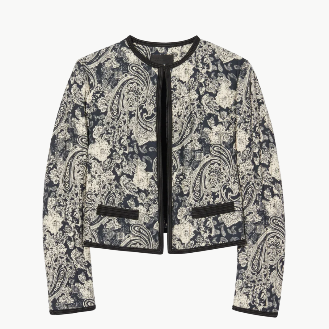 Nili Lotan BONO MIXED PAISLEY PRINT JACKET at Romi Boutique