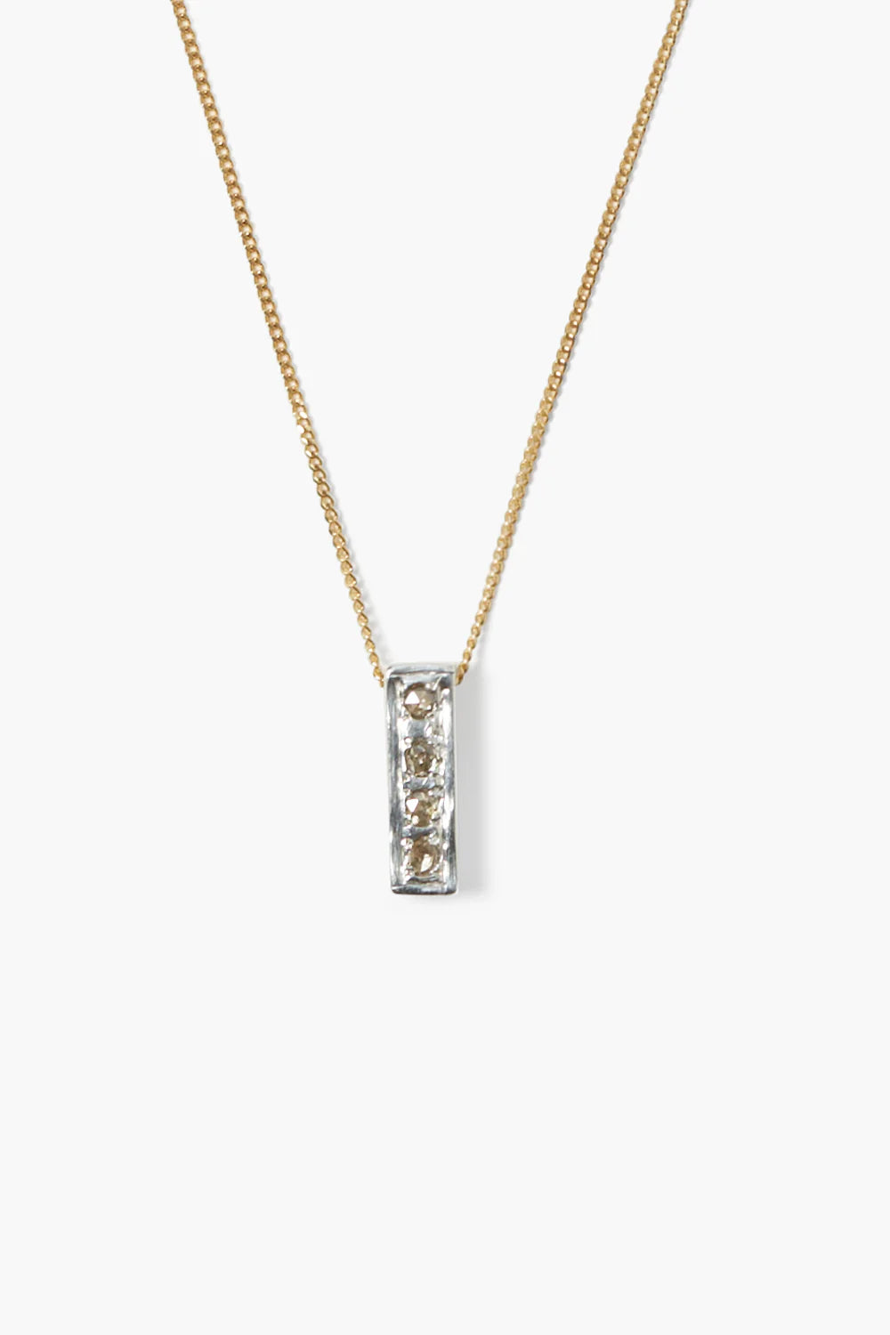 BAR DIAMOND NECKLACE IN GOLD MIX - Romi Boutique