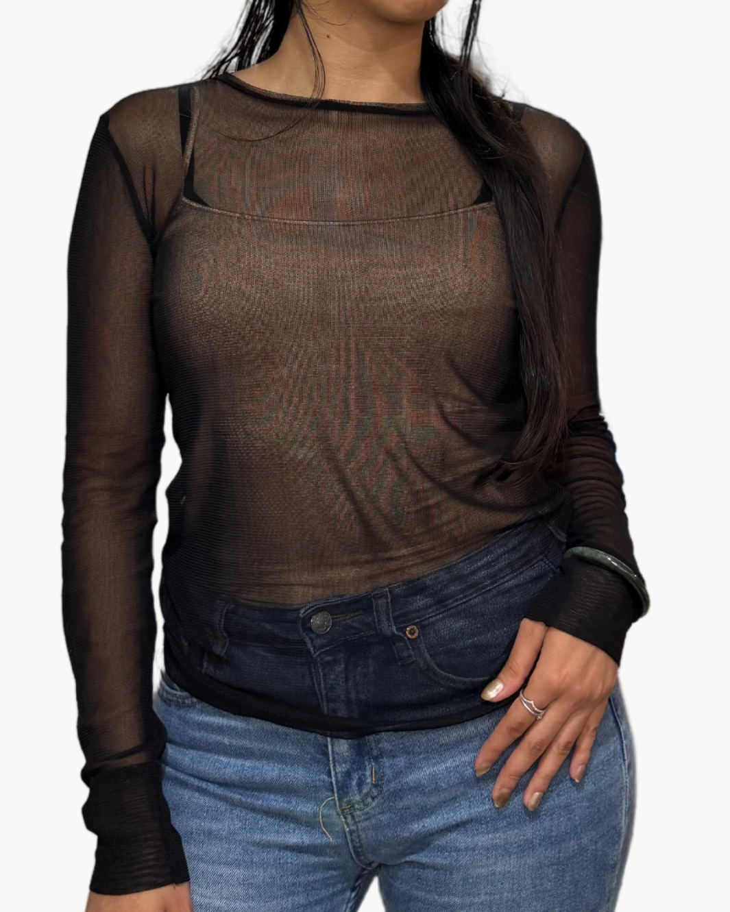 Brazeau Tricot Silk Tulle Top at Romi Boutique