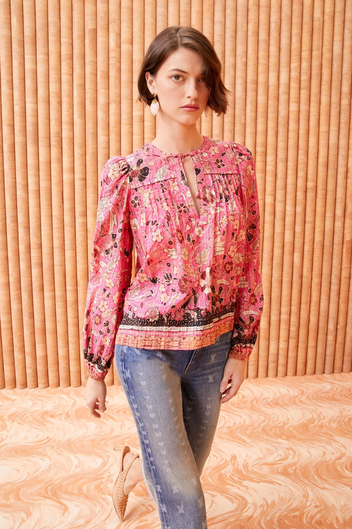 ANDI BLOUSE IN HOLLYHOCK - Romi Boutique