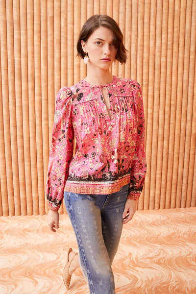 ANDI BLOUSE IN HOLLYHOCK - Romi Boutique
