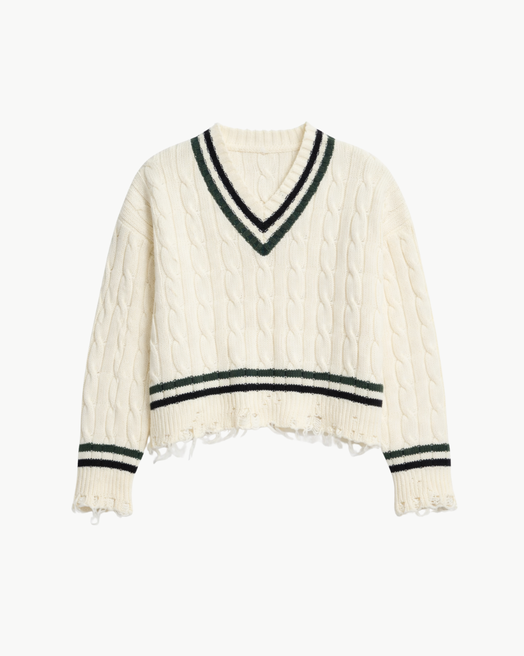 OVERSIZED CABLE TENNIS SWEATER