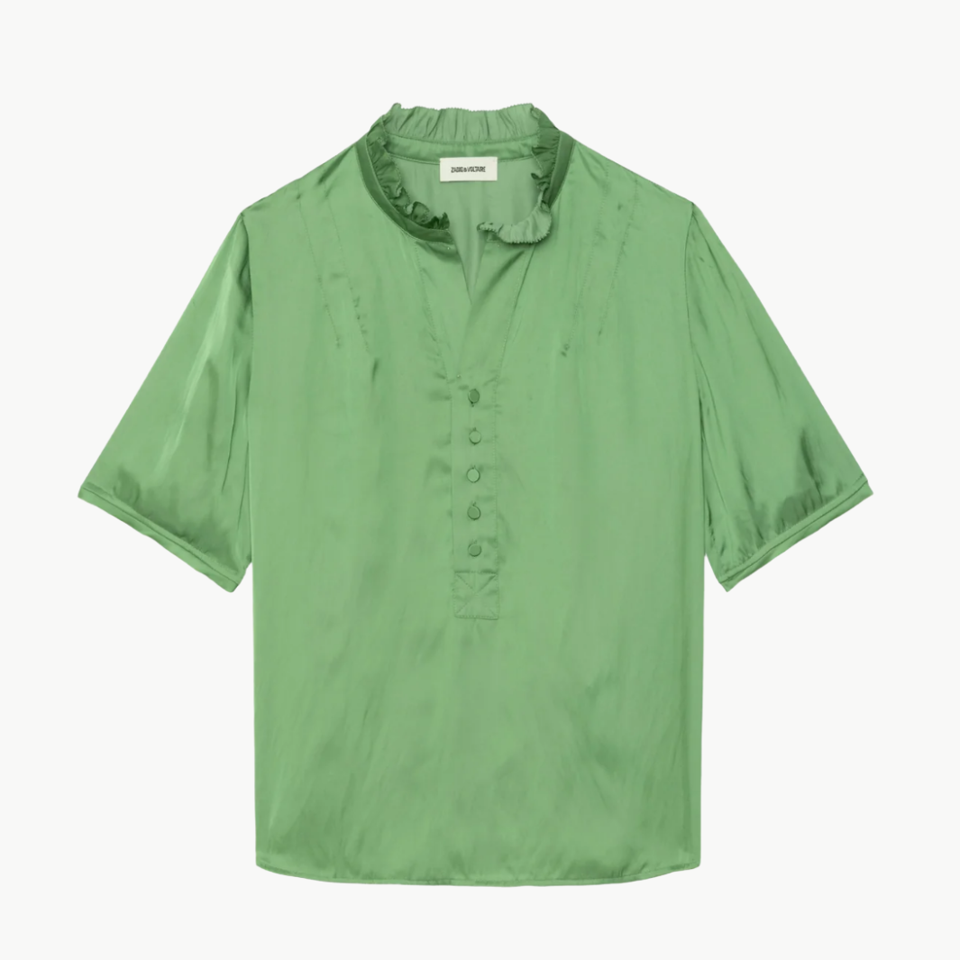 Zadig & Voltaire TOPHER SATIN TOP at Romi Boutique