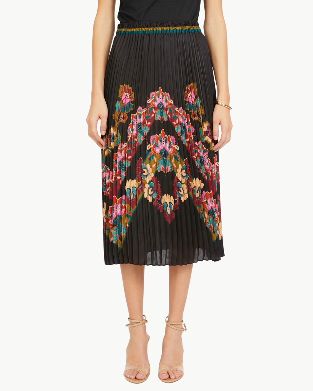 MIA SKIRT IN LACQUER BUSH LILY - Romi Boutique