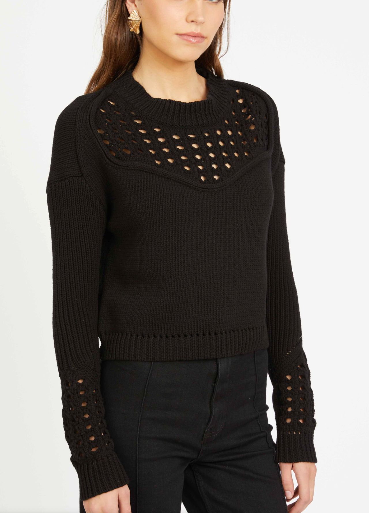 BELLAMY SWEATER IN BLACK - Romi Boutique