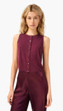 DIA SILK CASHMERE SWEATER VEST IN BLACKBERRY - Romi Boutique