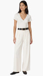 SANA RIB KNIT TEE IN WHITE - Romi Boutique