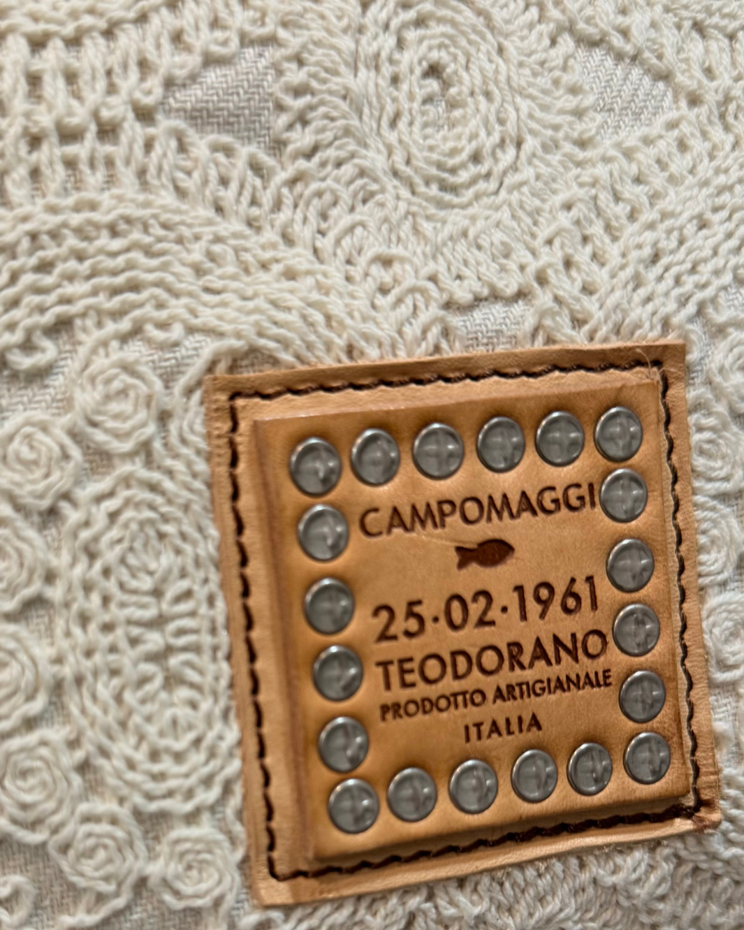 EMBROIDERED SHOPPING BAG IN CREAM/NATURAL by Campomaggi - Romi Boutique