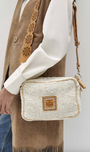 EMBROIDERED SHOPPING BAG IN CREAM/NATURAL by Campomaggi - Romi Boutique