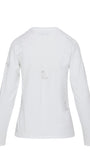EMBROIDERED BOOT LONG SLEEVE COTTON T-SHIRT IN WHITE - Romi Boutique
