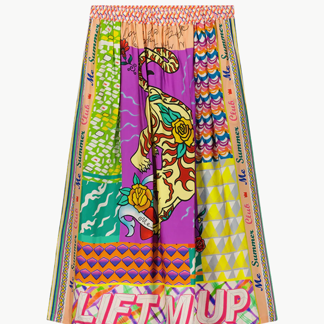 Me369 VANESSA PRINTED MIDI SKIRT at Romi Boutique