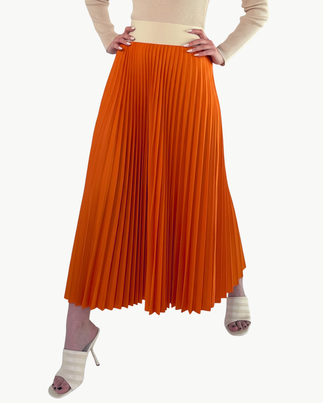 CLASSIC SATIN SKIRT IN ORANGE by LOYD/FORD - Romi Boutique
