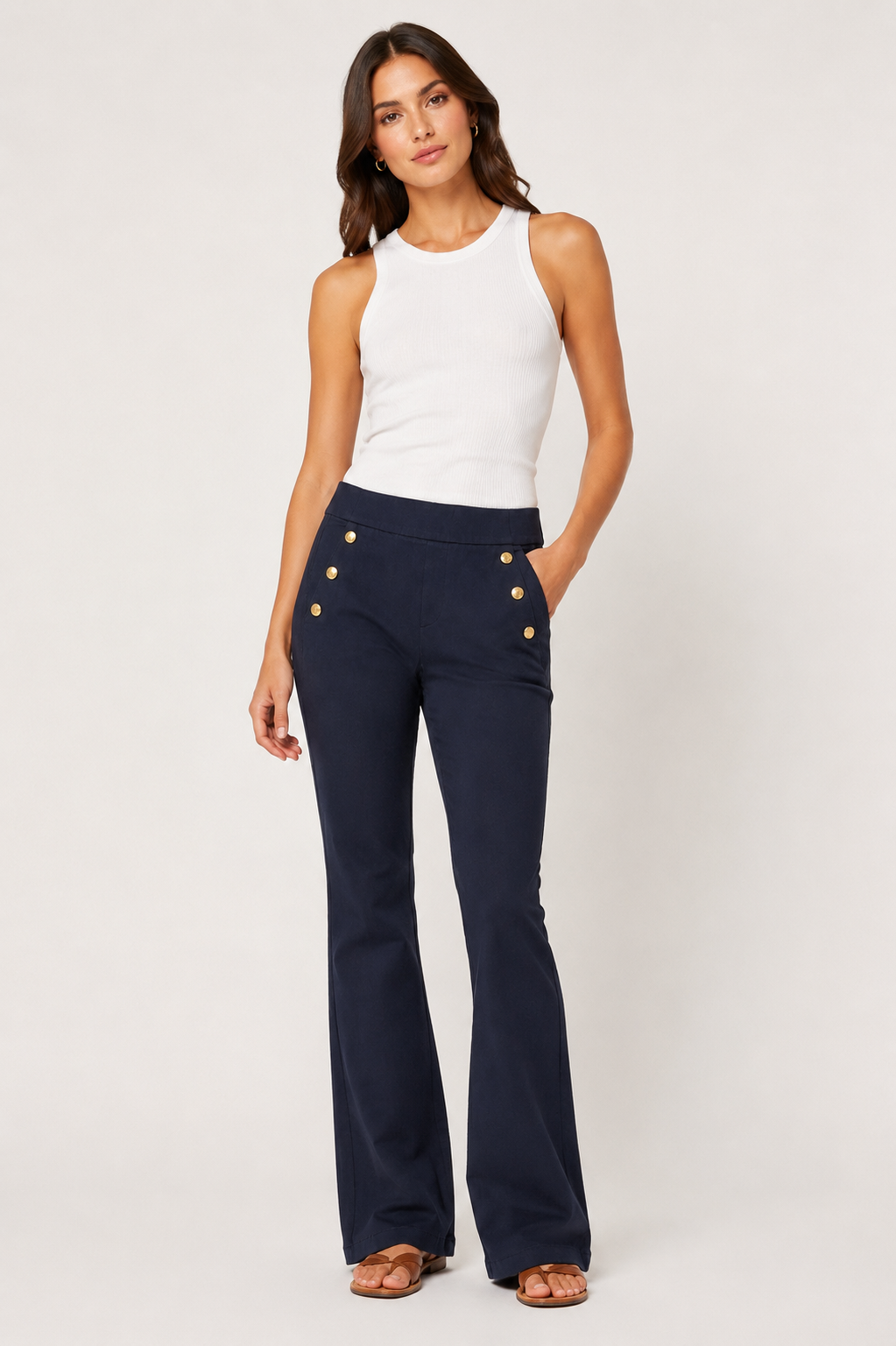 Sofia Navy Crop Pants