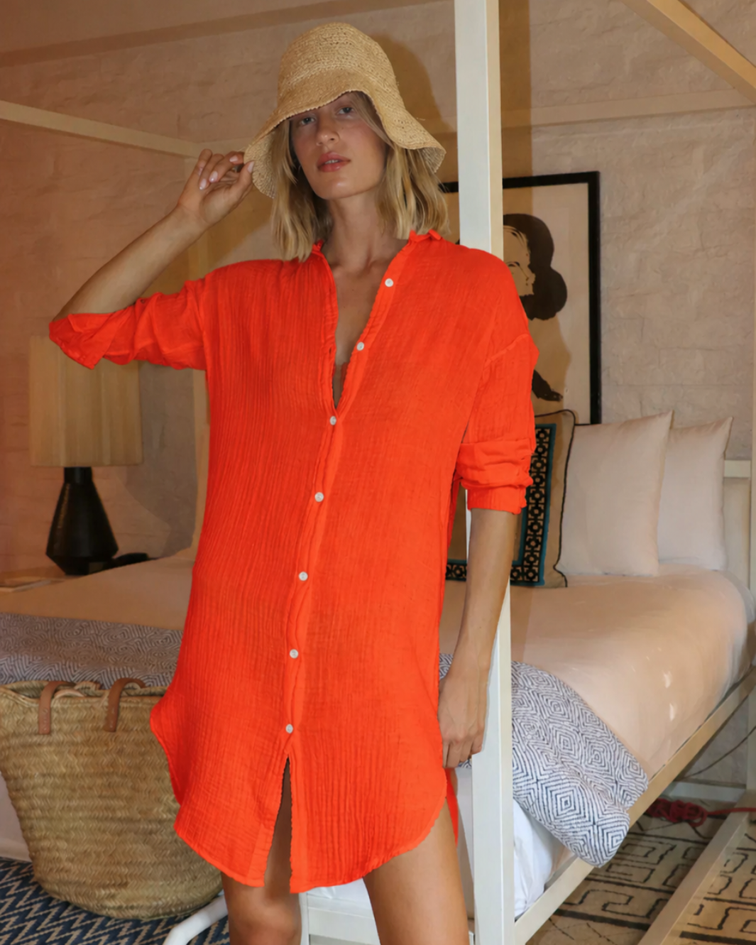 Felicite Boyfriend Tunic Dress at Romi Boutique