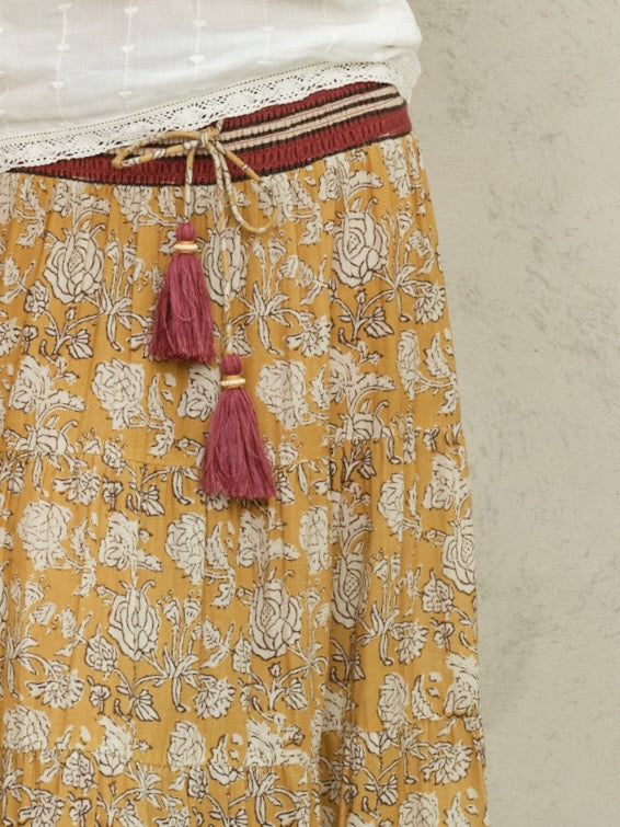 Mabe Tulsi Print Maxi Skirt at Romi Boutique