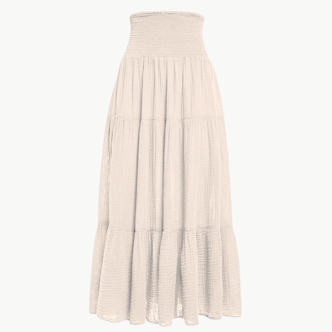 Smocked Maxi Skirt Gauze