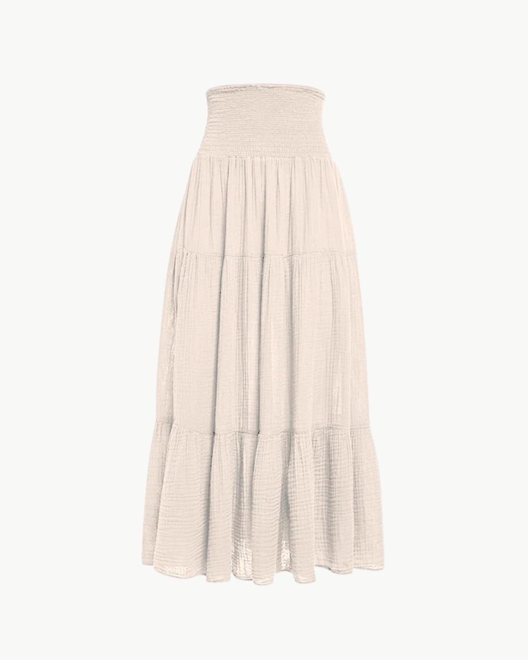 Smocked Maxi Skirt Gauze