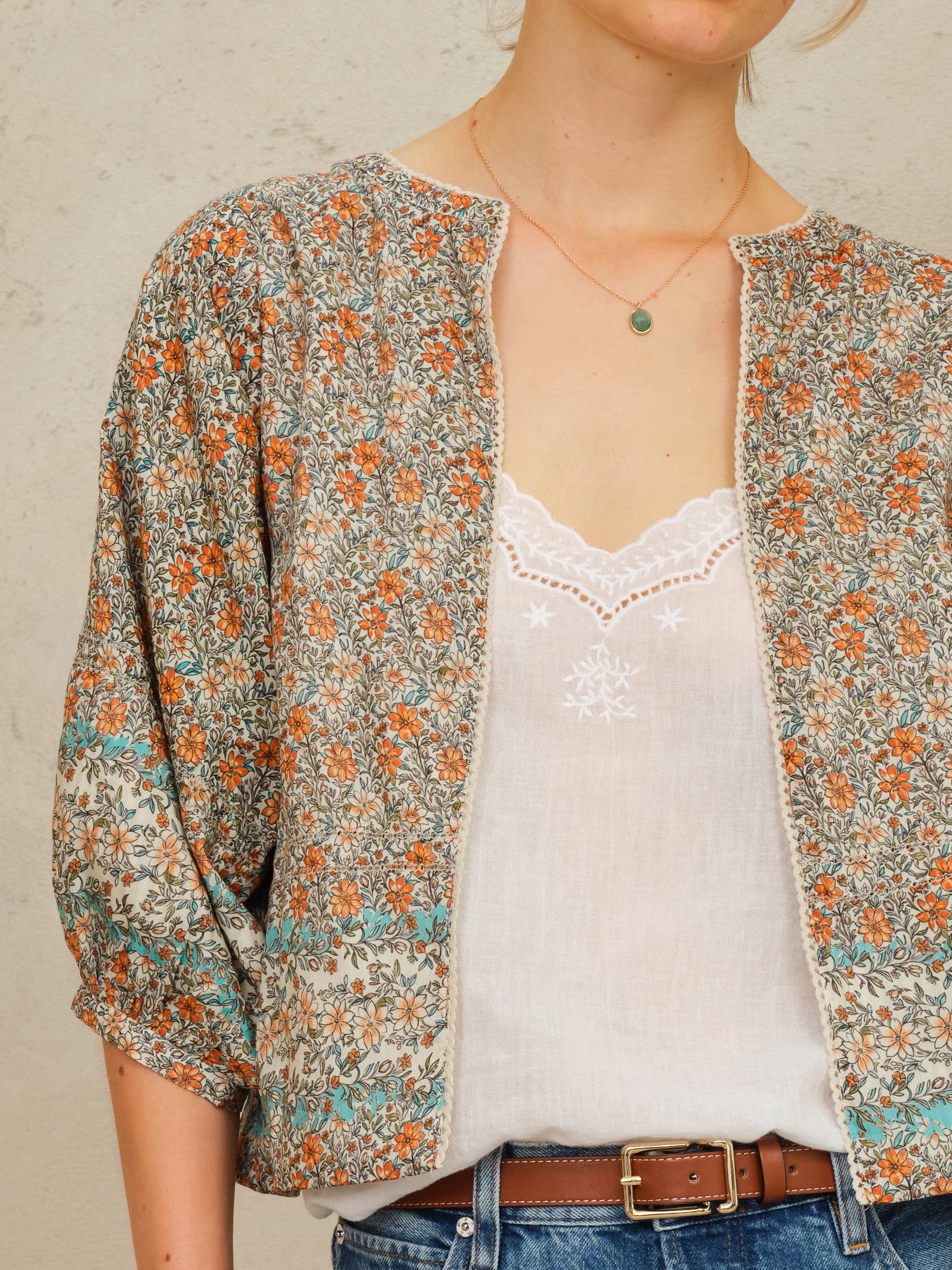 Mabe Jaci Print Jacket at Romi Boutique