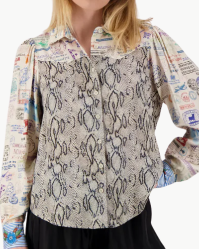 GRACE CROPPED SHIRT IN SNAKE