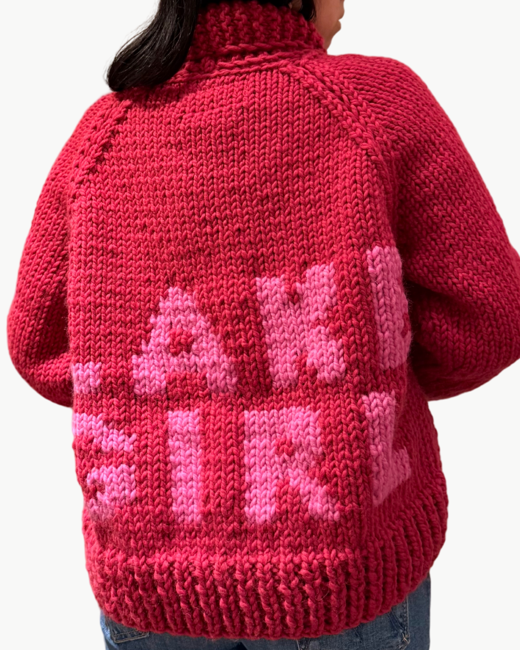 SHORT WOOL LAKE GIRL CARDI IN PINOT