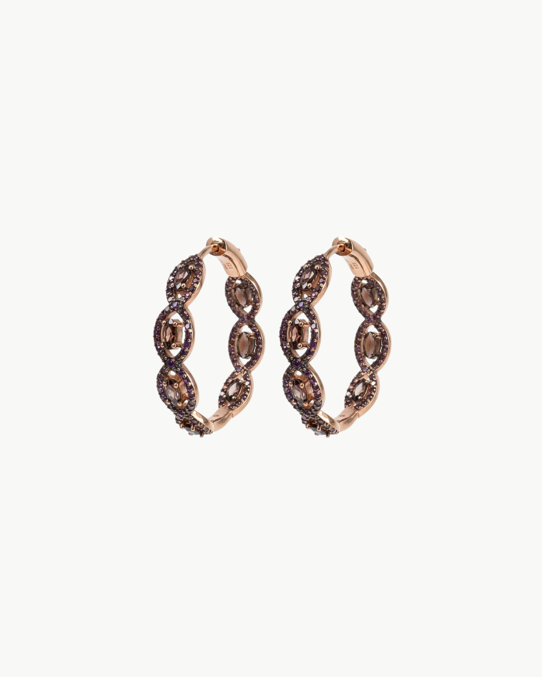 MINI SYLVIE HOOPS IN ROSE GOLD/ESPRESSO - Romi Boutique