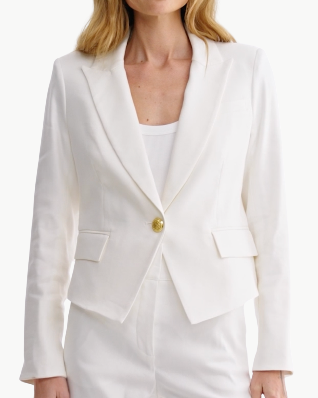 HOSANNA LINEN DICKEY JACKET IN OFF WHITE