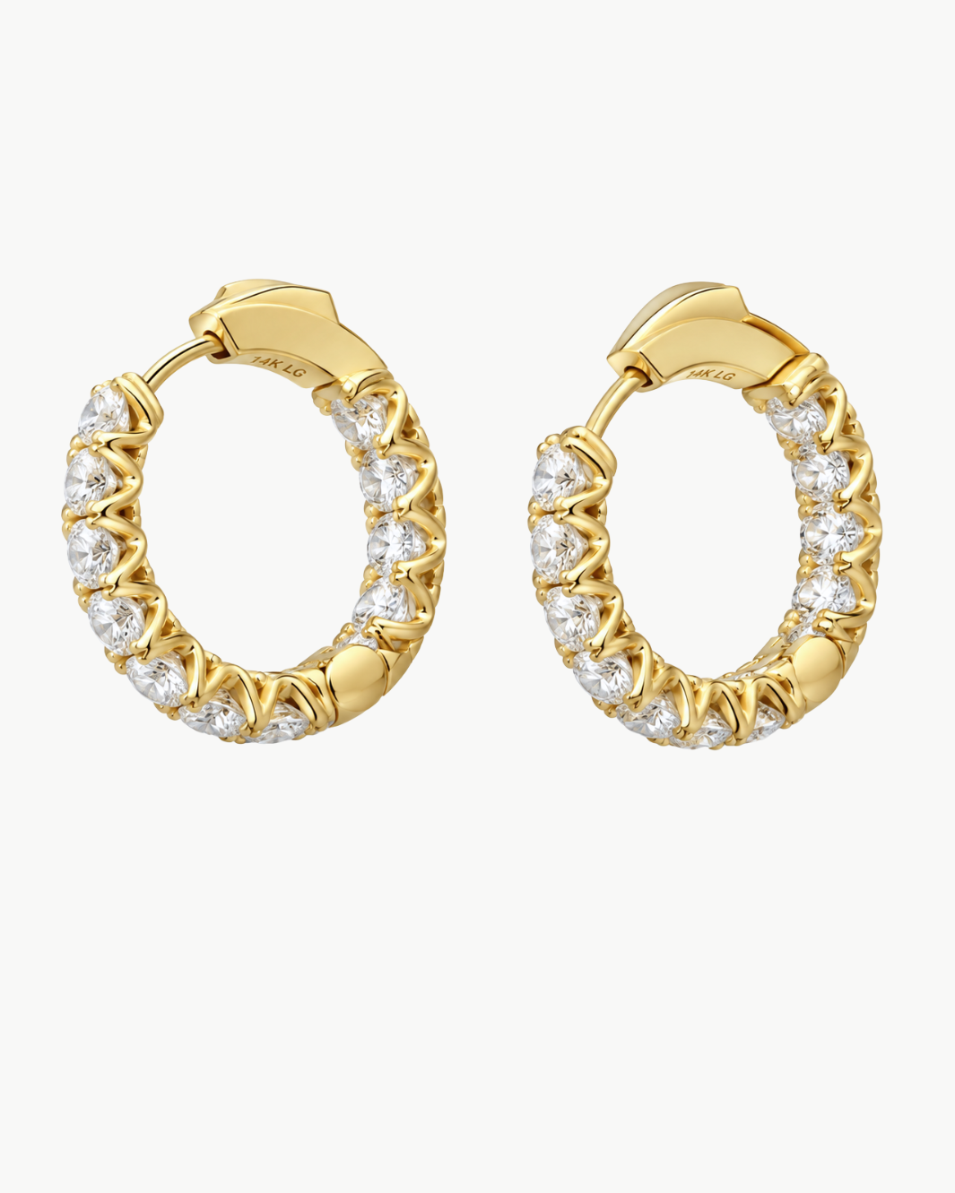 Emerson Stone Classic Inside-Out Diamond Hoops - Medium at Romi Boutique